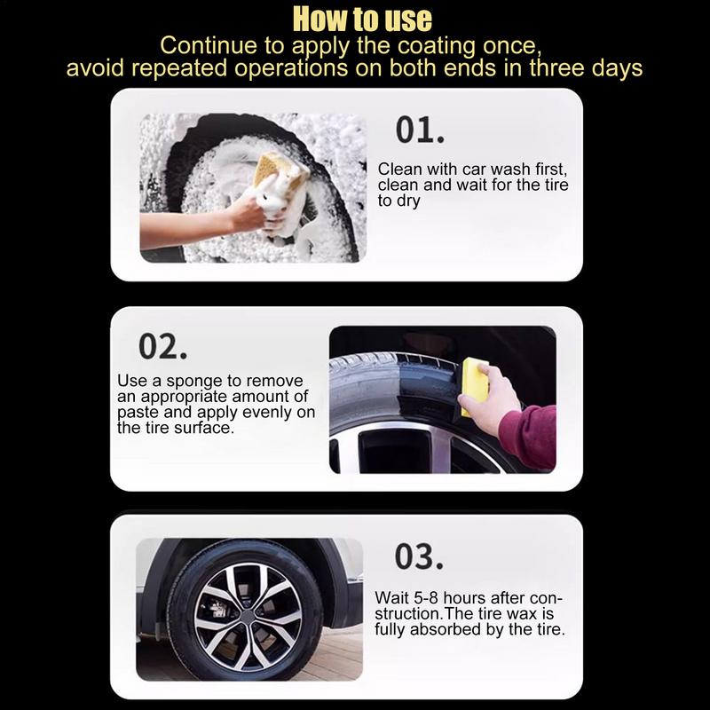 Wheel Shine For Car Tires 100g Car Tire Shine Spray Multipurpose Stain Remover Maintenance Cream Wheel Dressing Cleaner For