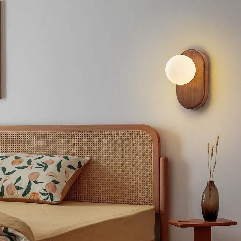 Minimalist Solid Wood New Bedroom Wall Lamp Wabi Sabi Style Bedside Lamp Aisle Lamp Foyer Lamp Wall Retro Lighting Fixture Home