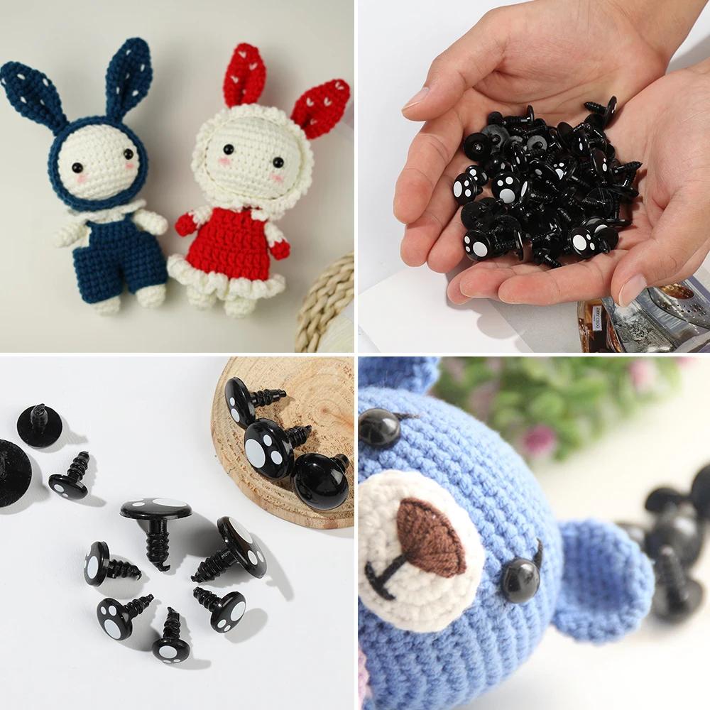 100 Pcs 8/12/14Mm Kawaii Doll Eyes Cartoon Safety Eyes Nose Toy Teddy Bear Stuffed Toys Diy Snap Animal Puppet Doll Accessories