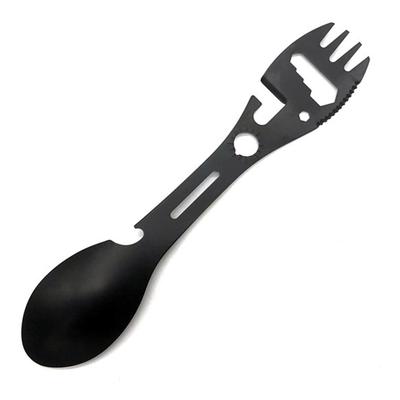10'u 1 Arada Çok İşlevli Kamp Spork Paslanmaz Çelik Kaşık Çatal Kesici Konserve Şişe Açacağı