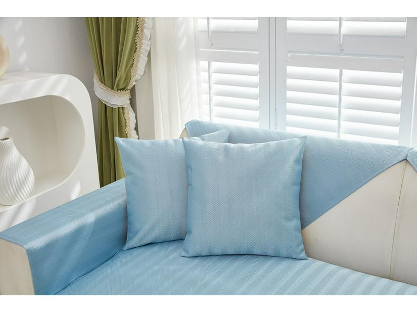 Pure Herringbone Ice Silk Non-Slip Sofa Cushion - Modern Simple Green Design for Summer Cool Comfort