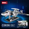 WOMA TOYS C0836 829db Ezüst Nagy Játék Jet Katonai Légierő Repülőgép Szállító Repülőgép Építőkocka Készlet Gyerekeknek