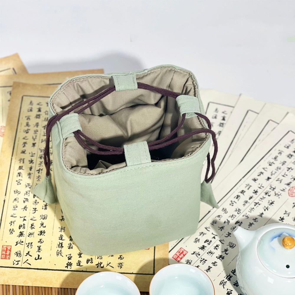 Tea Ceremony Accessories Tea Set Organizer Bag Embroidered Teaware Storage Bag Retro Handbag  Purse