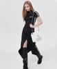 Yuibeu Fire Logo Track Line Zip-Up Dress Black