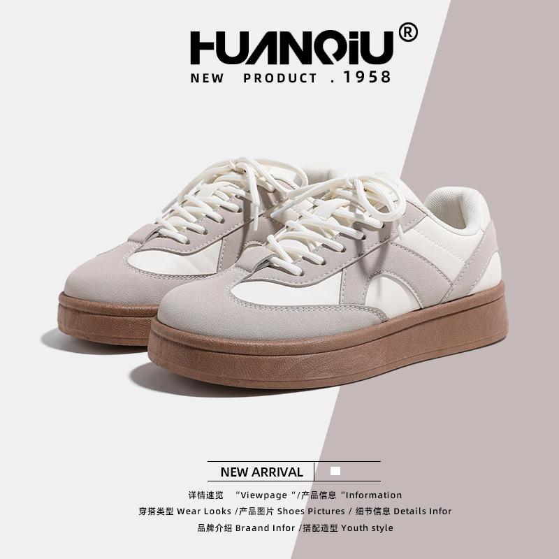 Global Platform German Training Shoes Women's 2025 Spring Breathable Shoes Versatile Casual Niche Board Shoes KMXFX8019