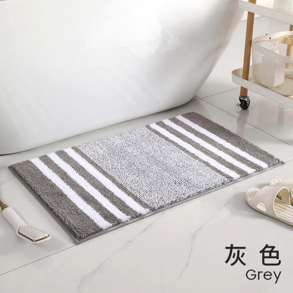 Stripe Bathroom Cashmere Thickening Mat Bath Non-slip Carpets In Wash Basin Bathtub  Floor Rug Shower Room Doormat Memory Foam 3D Pad