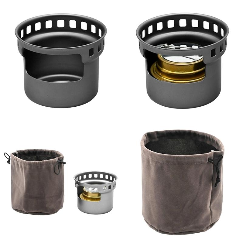 Aluminum Alloy Portable Stove Suitable for Camping Hiking Large Fuels Chamber Minimal Reloadings Easy Cleanups Windproof