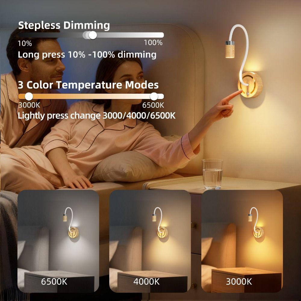 Modern Design LED Charging Nightstand Lamp Touch Control Body Detection No Wiring Required Lamp Desktop Lamp Ambience Lighting
