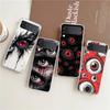 Transparent Phone Case For Samsung Galaxy Z Flip 3 4 5 6 7 Hard Folding PC Z Flip3 Flip4 Cover Scary Devil Eye Pattern