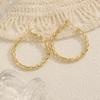 Copper Rice Grain Gold Hoop Earrings for Women