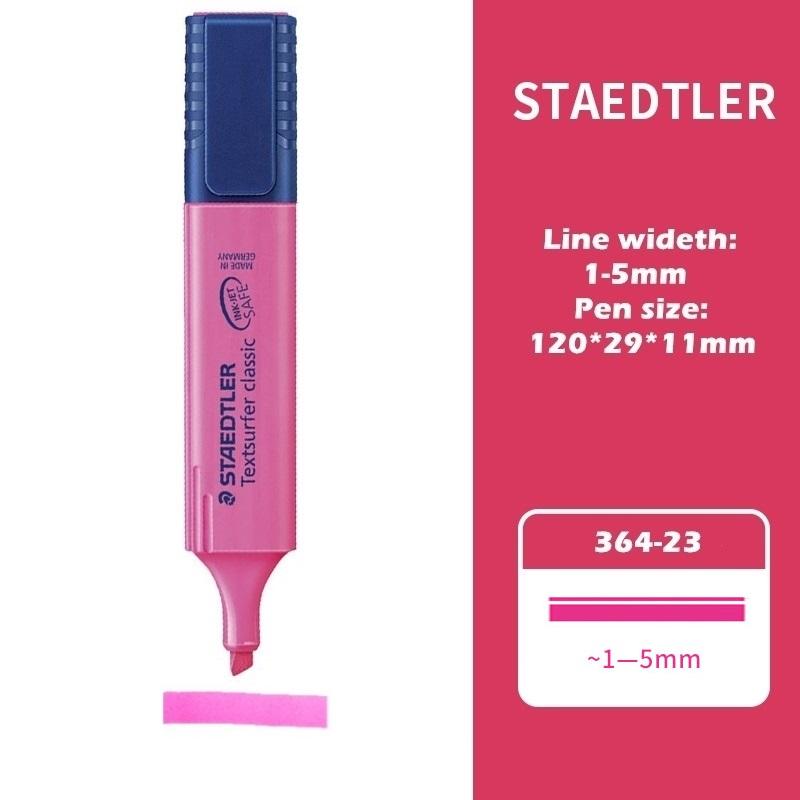 1pcs STAEDTLER 364 Color Highlighter Pen 1-5mm Classic Art Marker Spot Liner Highlight Paper Fax Drawing A6110 вино красного