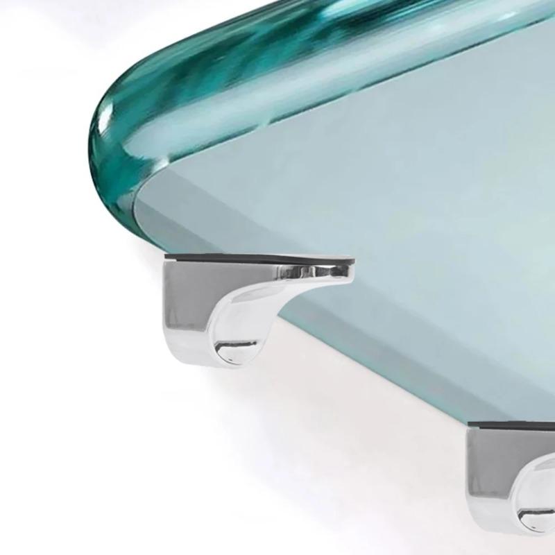 2pcs Zinc Alloy Adjustable Wood/Glass Shelves Brackets Metal Wall Mount Floating Clamp Holder for 1-22mm Thickness Shelf Support