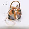 Elegant Sequin Embroidered Straw Woven Bucket Bag with Bamboo Handle - New Arrival Summer Trend Unique Crossbody Bag for Women