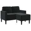 2 Seater Sofa with Chaise Longue L Shaped Black 125 cm Velvet