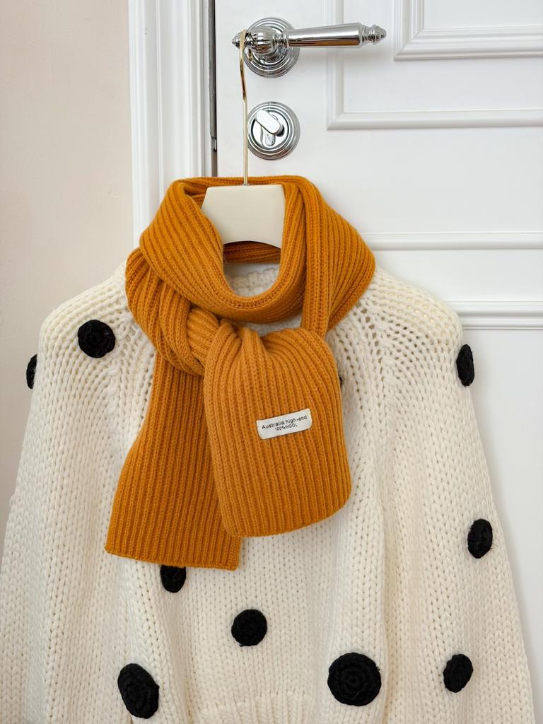 Knitted scarf women's autumn and winter warm solid color couple scarf