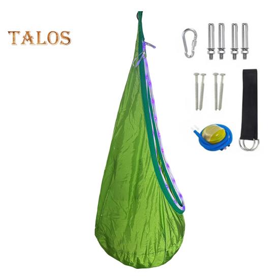 

1 комплект детских терапевтических качелей со светодиодной полосой для помещений и улицы, подвесное кресло-гамак для дерева с подушкой, для детей и взрослых с особыми потребностями, сенсорные качели