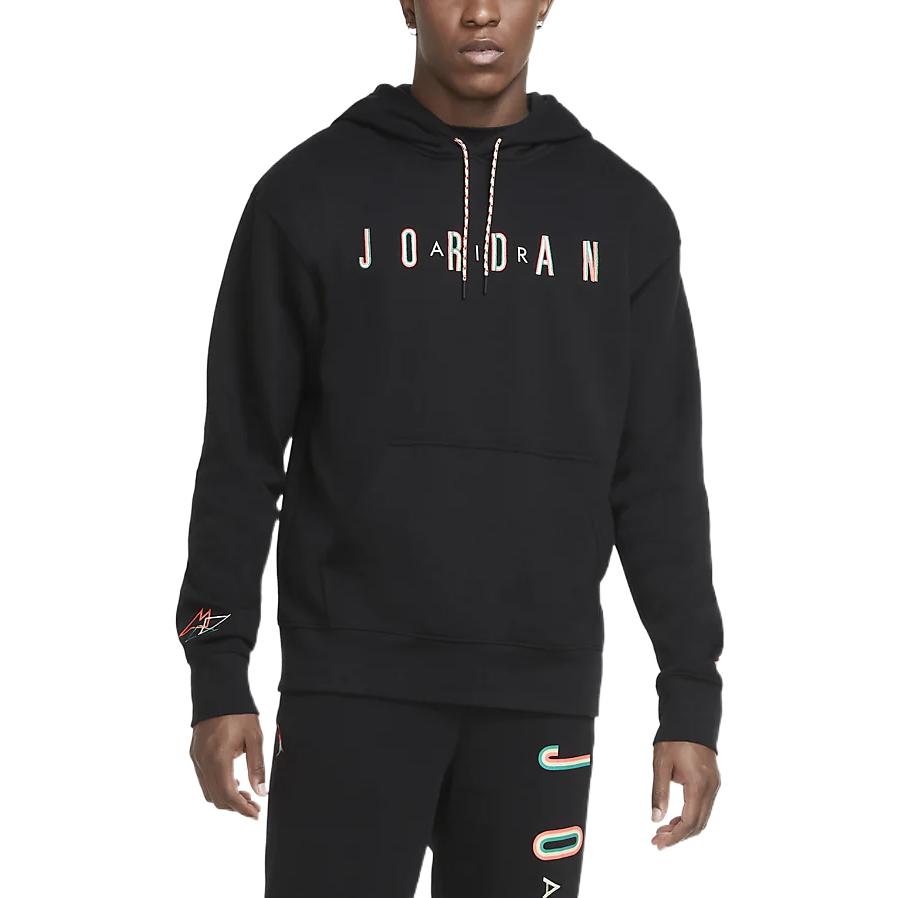 Jordan Sport DNA Solid Logo Print Pullover Hoodie Long Sleeve Sweatshirt Men Tops Black CK9568-011
