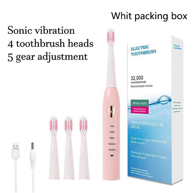 Electric Toothbrush For Rechargeable Tooth Brushes Washable Electronic Whitening Teeth Brush Timer Brush Whit Replace Clean Head