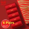 MIIOW 6 Pairs Qi Ji Red Socks for Men Chinese Zodiac Year of the Horse Lucky Mid-Calf Cotton Socks Wedding Gift Couple Festive Socks