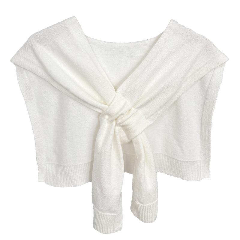 Korean Striped Shawl for Women - Lightweight Knit Cardigan for Spring, Summer, and Autumn; Ideal for Air-Conditioned Rooms