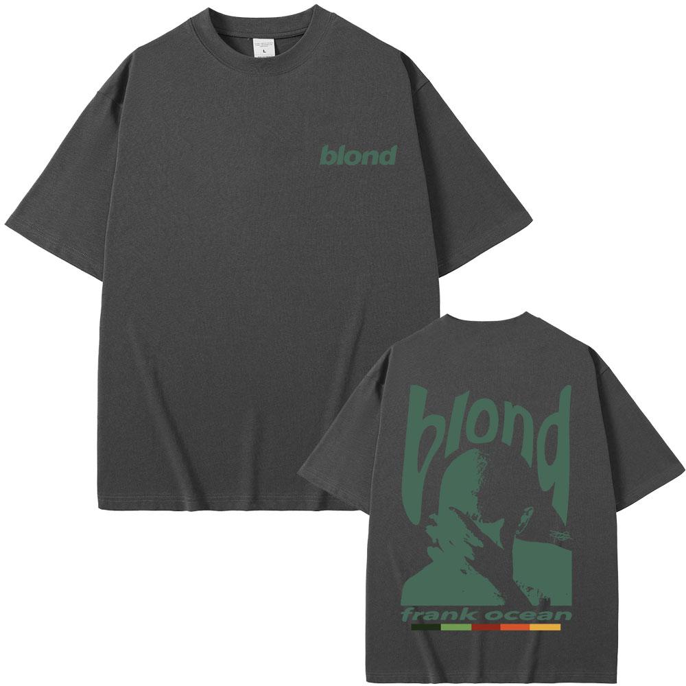 Rapper Frank Graphic T-shirts Hip Hop Ocean Album T Shirts Blond Fashion Oversized Men's Cotton Tshirt Male Vintage Streetwear