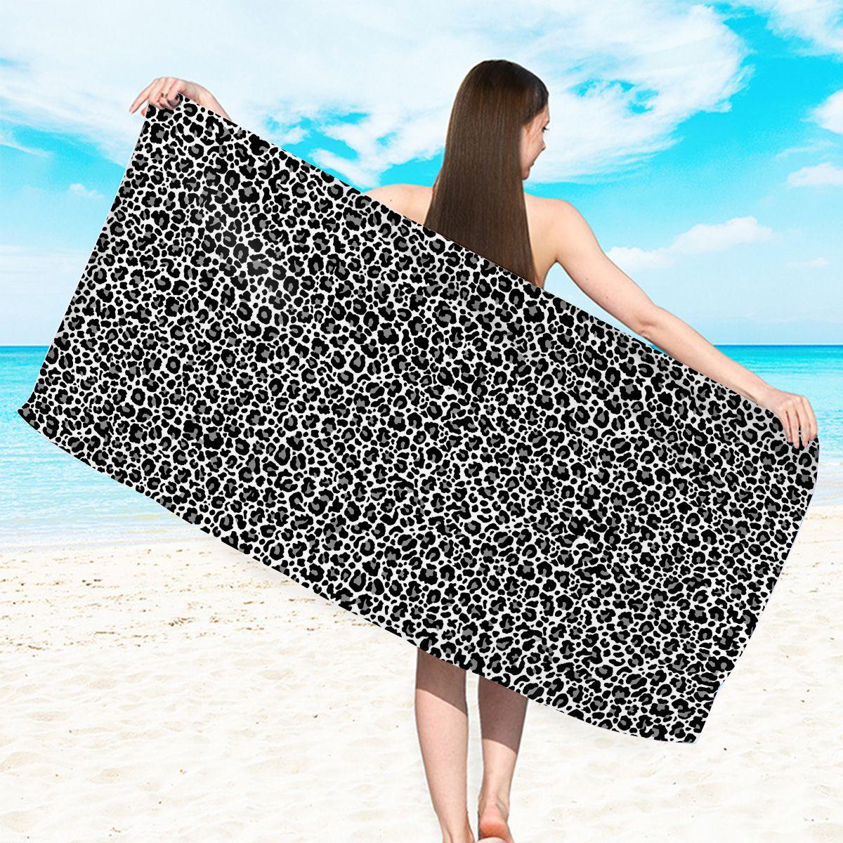 

Creative painted leopard digital-printed polyester Superfine fiber double-sided fleece Beach vacation bath towel beach towel W40*H60(CM)
