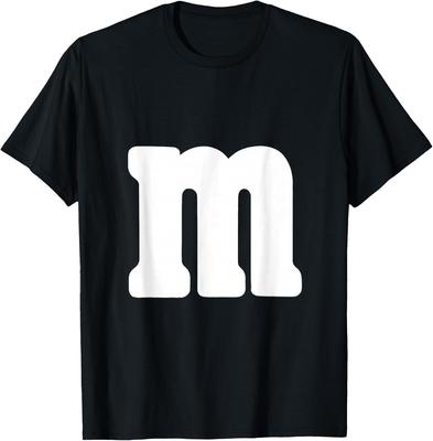 Big White Letter M Halloween Christmas Thanksgiving T-Shirt