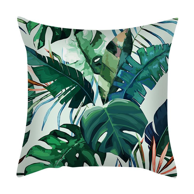 Green Plant Sofa Cushion Cover - Stylish Home Fabric Decor