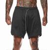 Men's 2-in-1 Workout Running Shorts with Tie Belt, Size M-3XL, Multiple Colors