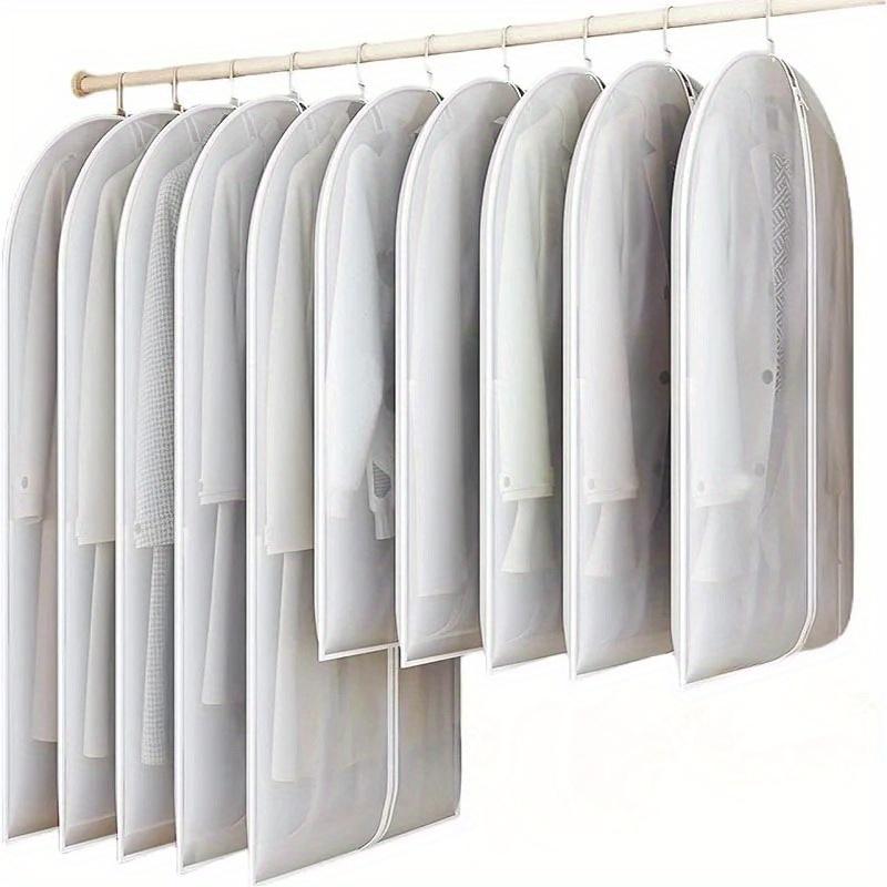 Heavy-Duty Transparent Garment Bags with Zipper Closure - Multi-Size Fully Enclosed Dustproof Covers for Wedding Dresses, Suits, Coats