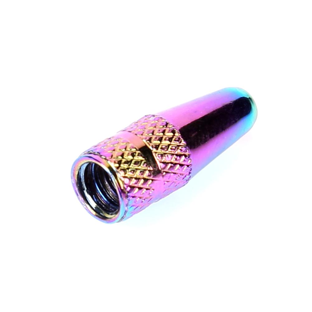 5pcs Bicycle Wheel Valve Dust Cover Replacement Bicycle High Valve Caps Rainbow Color Aluminum Alloy for Valves