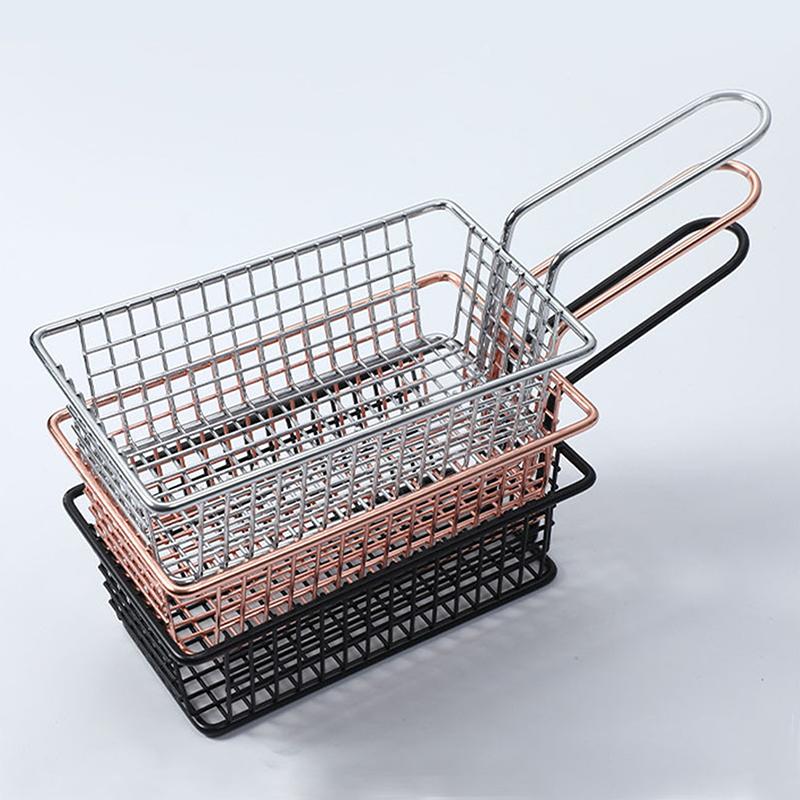 French Fries Basket Snack Bucket Fried Chicken Chip Storage Basket Food Frying Basket Oil Strainer Creative Tableware Container