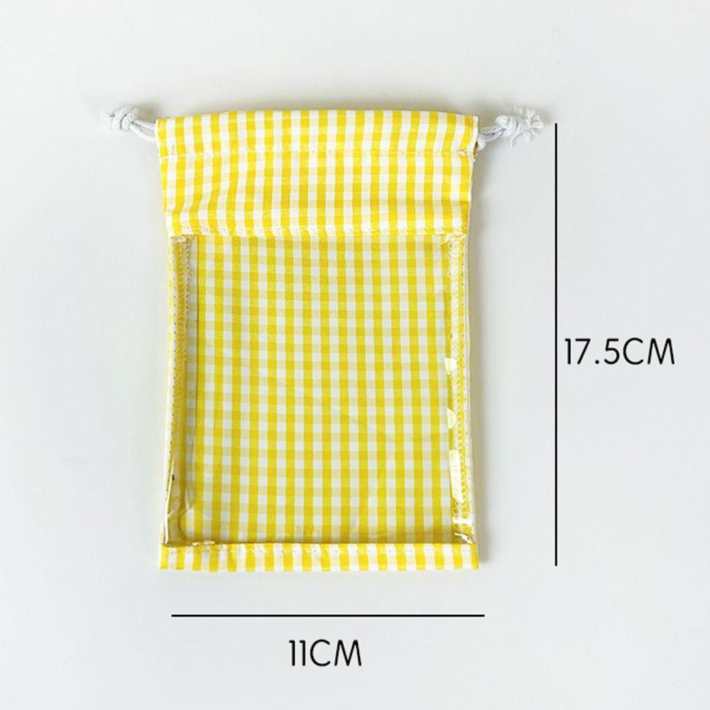 Bolsa de Exibição de Bonecas Gingham Grande Capacidade Bolsa de Armazenamento de Maquiagem Nova Bolsa com Cordão Bonecas