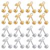 16Pcs 2 Colors 304 Stainless Steel Charms, Cherry Charms, Golden & Stainless Steel Color, 12.5x11.5x4.5mm, Hole: 1.5mm, 8pcs/color