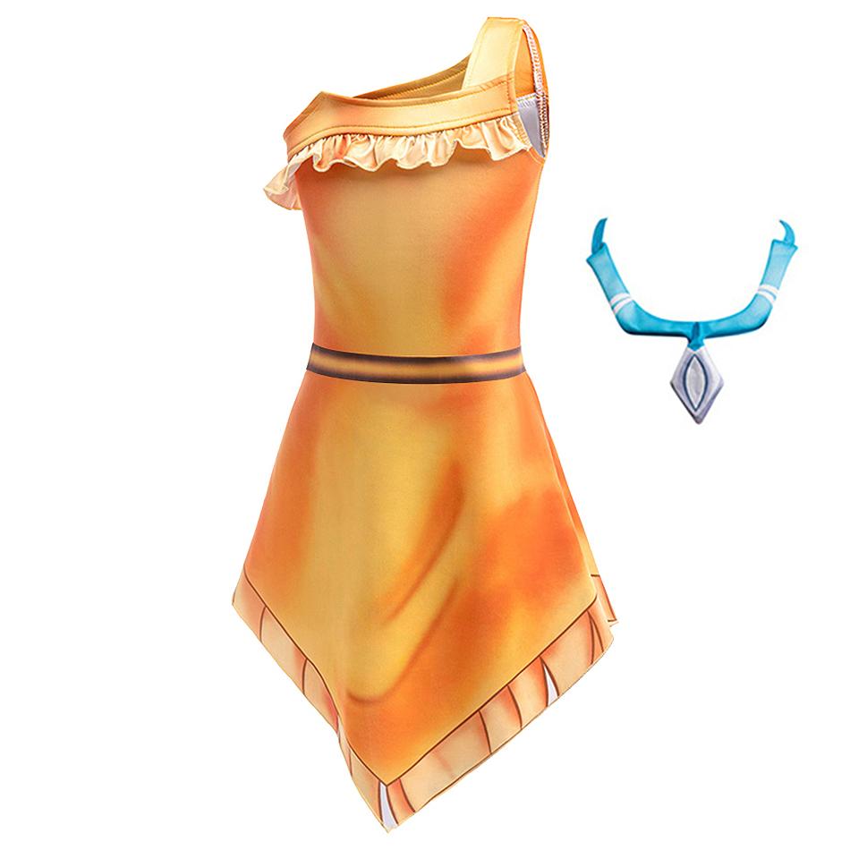 Vêtements de Cosplay de Princesse de Dessin Animé pour Enfants Filles Halloween Carnaval Déguisement Fête Costumes de Scène pour Enfants 100cm orange