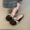 Summer New Baotou Women's Pig's Trotters Half Slippers Women Wear Gentle and Cool Slippers Outside Summer