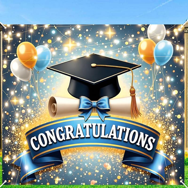 Congratulations Graduation Decor Graduate Party Decoration Prop Ceremony Background Congratulations Photo Booth Backdrop Party