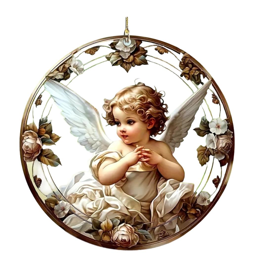 Painted Round Baby Acrylic Pendant