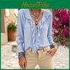 Blouse en polyester avec ourlet à volants et manches longues pour le bureau