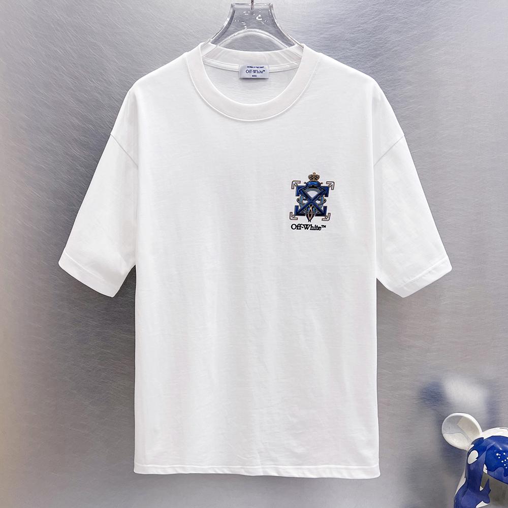 9281 Off-White Sommer Herren und Damen Reines Baumwoll Print Oversized T-Shirt Street Wear