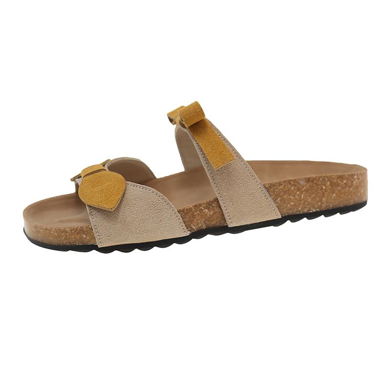 

Fashion Summer Pointed Toe Shallow Mouth High Heels Women Baotou Bow Beaded Versatile One Buckle Non-slip Stiletto Sandals 40 бежевый