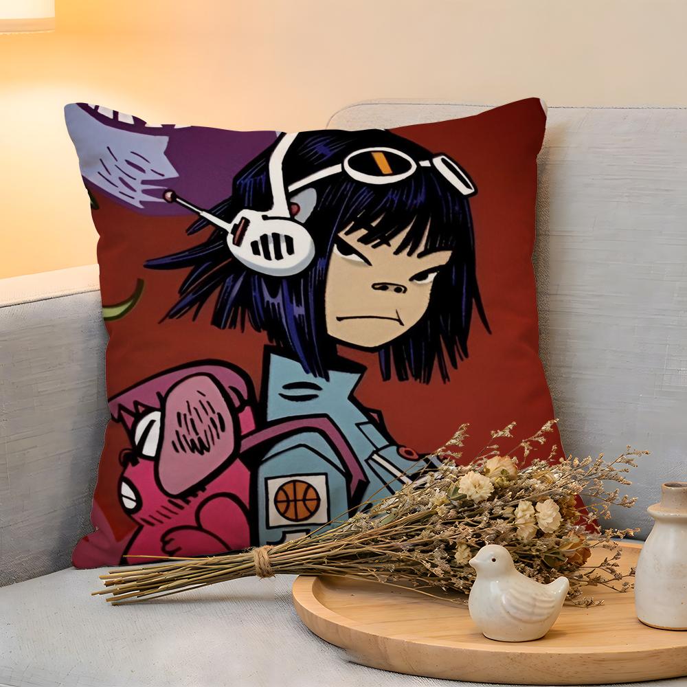 Cushion Cover Linen SkinFriendly Soft Decorative Case for Sofa Home Decor GGorillaz Music Brand Pillow cover