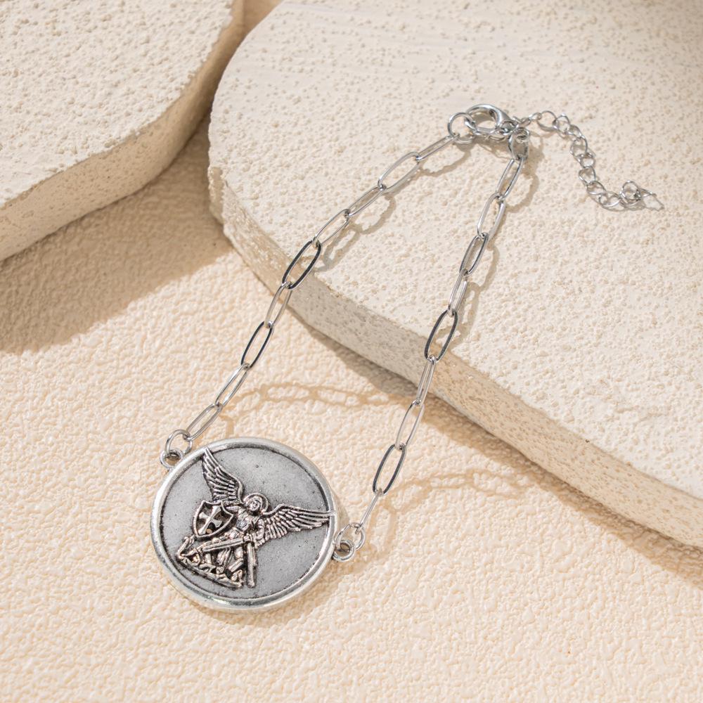 Saint Michael Alloy Religious Bracelet with Lobster Clasp