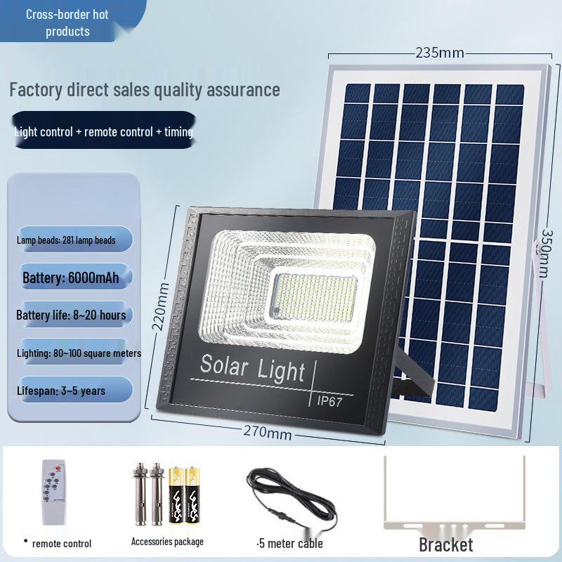 Solar Sensor Street & Courtyard Floodlight