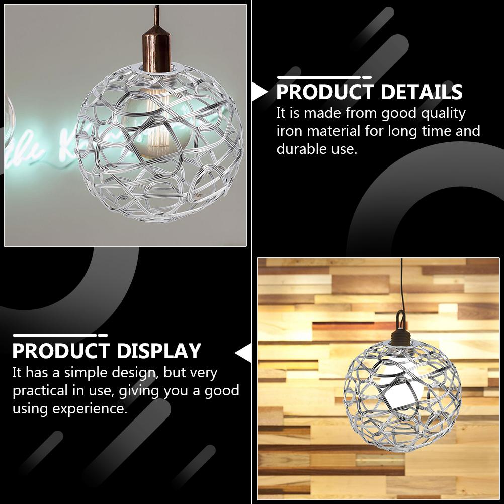Metal Cage Lamp Shade Rattan Lamp Shade Decorative Globe Lamp Shade Clip On Chandelier Light Covers Ceiling Pendant Light