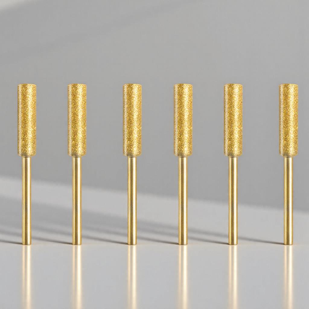 3/6Pcs Diamond-Coated Cylindrical Burr Set for Chainsaw Sharpening Carving Grinding Tools Durable and High Performance