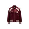 Originals Trefoil Striped Detail Logo Embroidery Color-Block Zip-Up Cotton Jacket Women Outerwear Burgundy HY4180