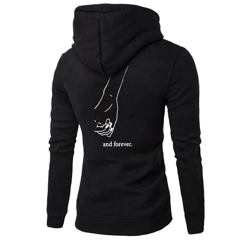 Couple Letter Matching Print Sweater Valentine Hooded Jumper Hoodie