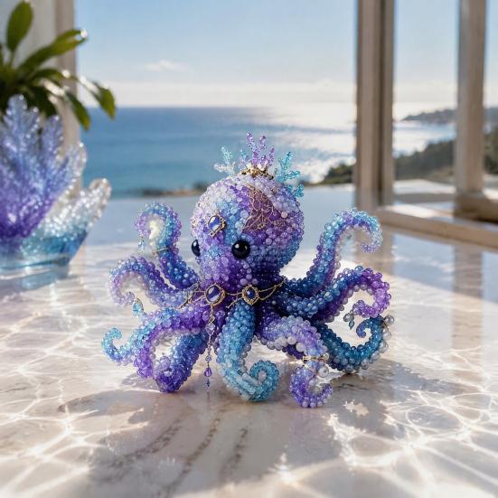 Sea Breeze Style Bead Kit Mythical Ocean DIY Kit, Themed Jewelry Making Set, Decorative Beading Kits for Balcony Marine Animal Craft Supplies Handmade