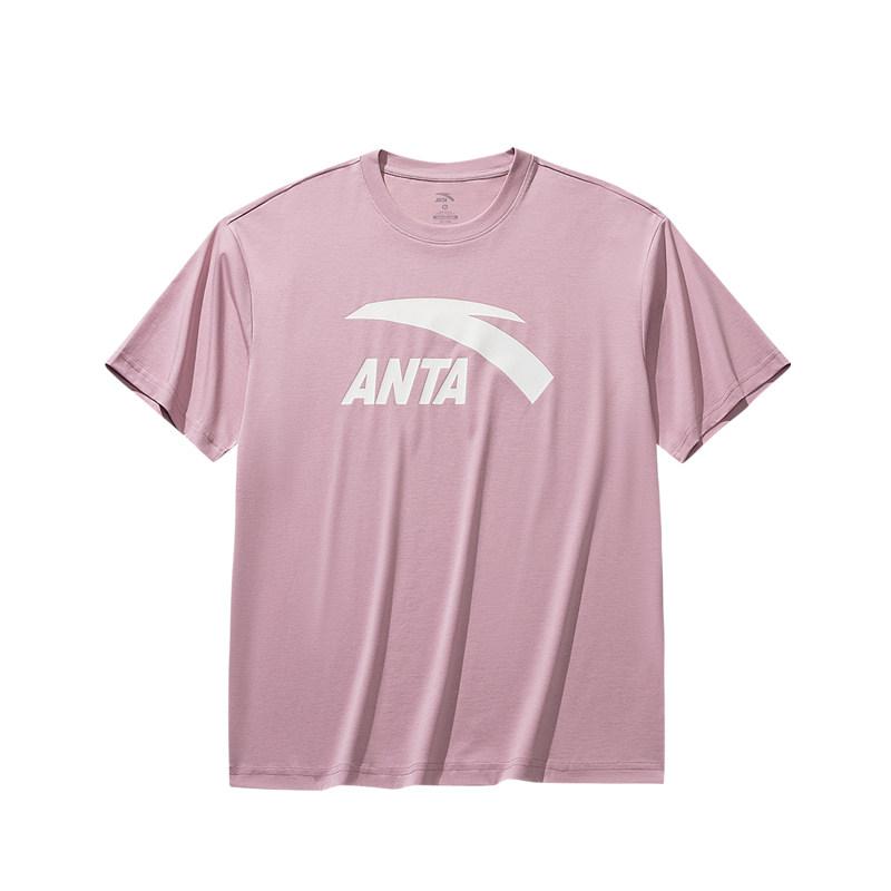 Anta Casual Versatile Simple Fashion Round Neck Loose Short Sleeve T-Shirt Unisex Tops 952628104-2